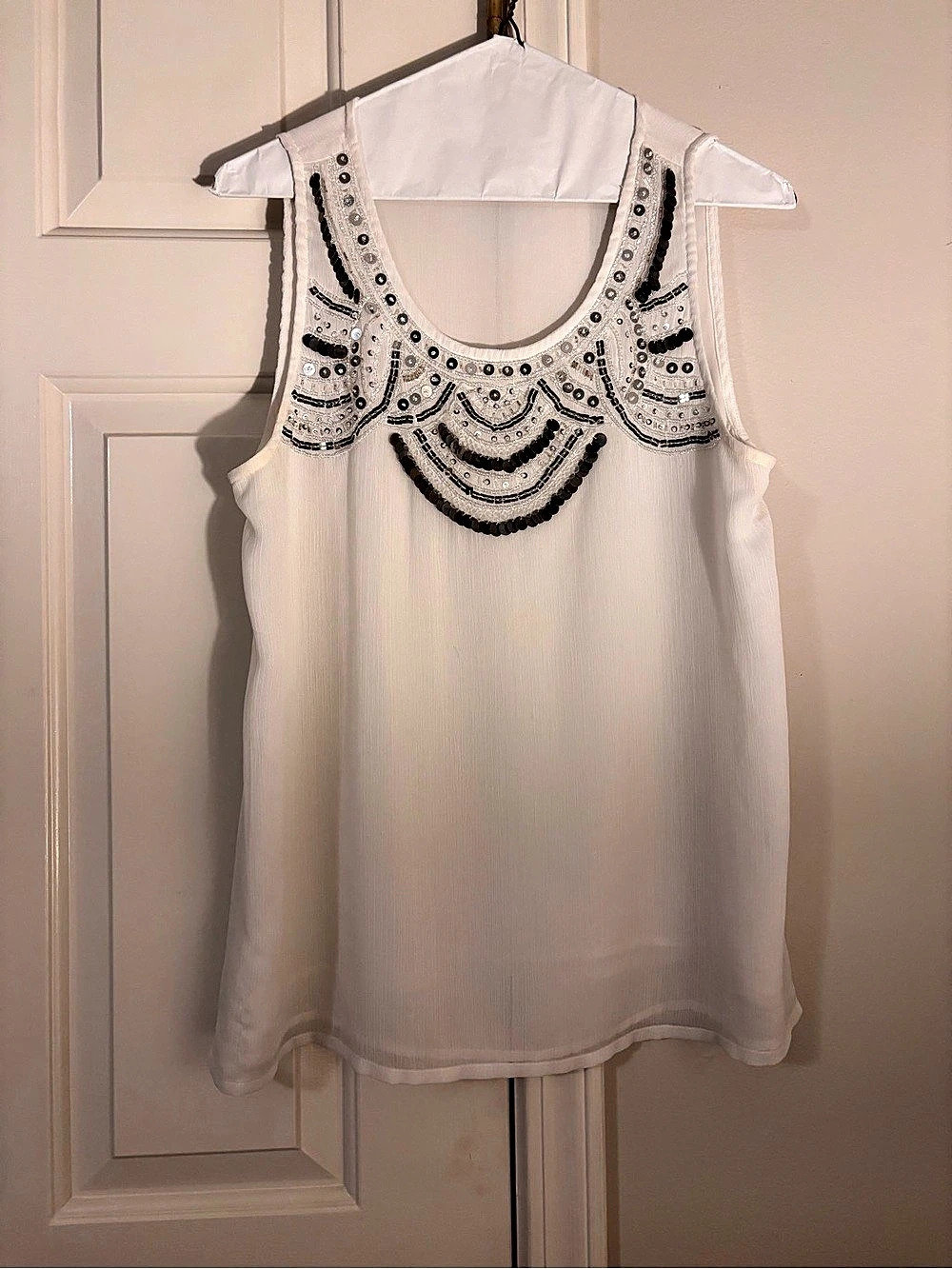 Jennifer Lopez Embellished White Blouse Size Medium